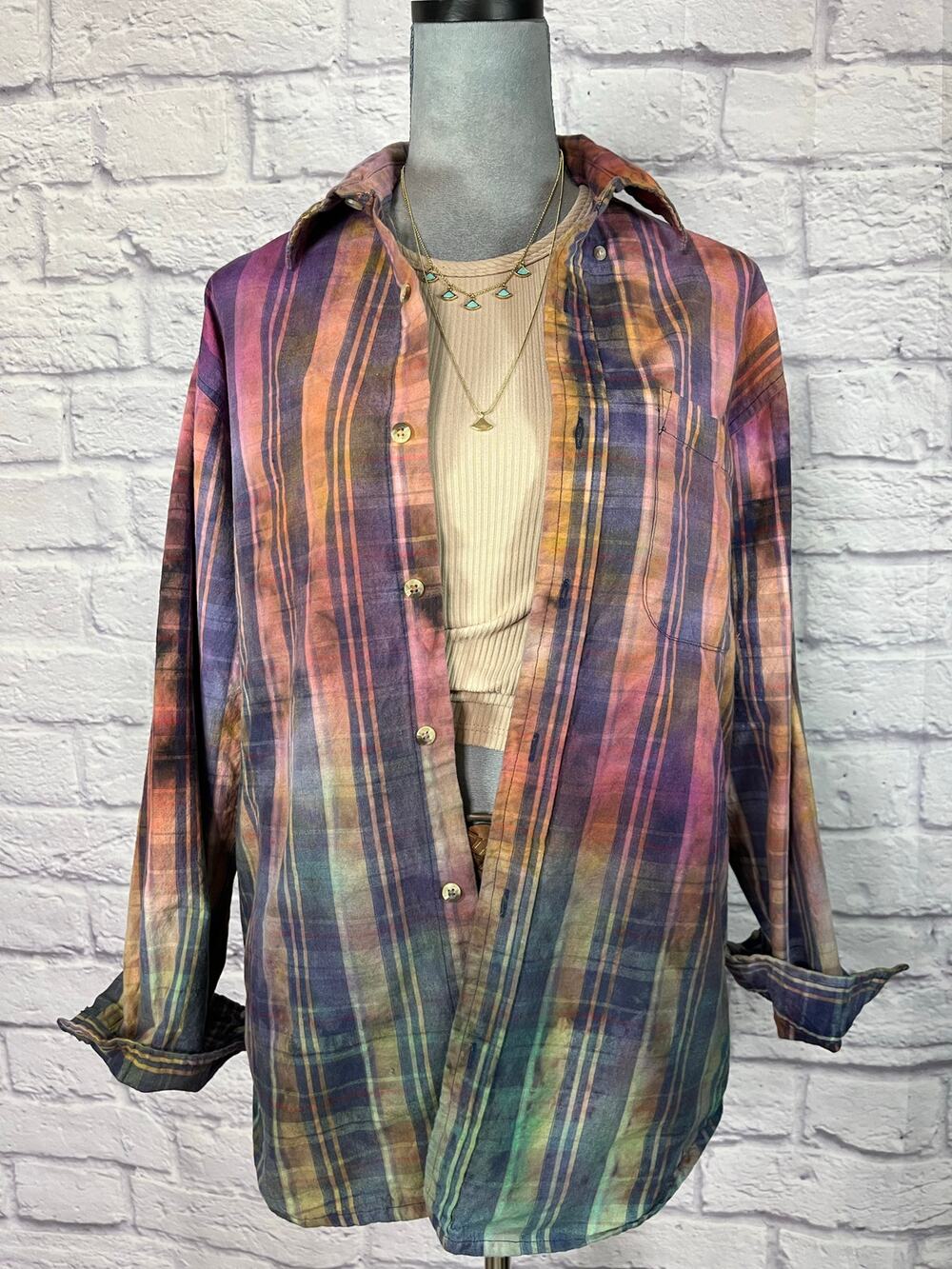 Reworked/upcycled cotton shirt